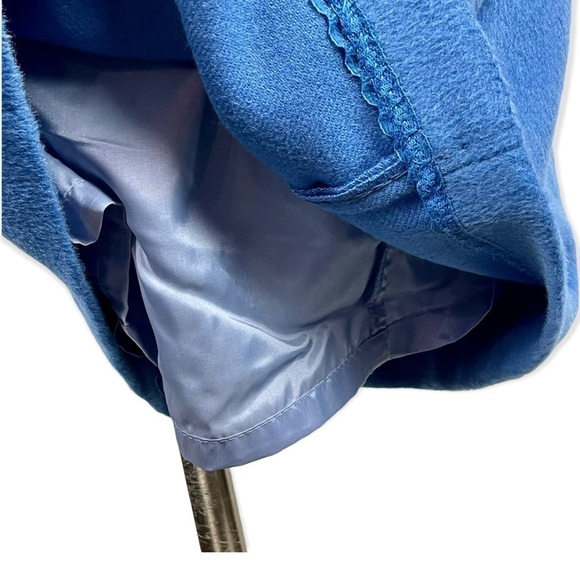 J. MCLAUGHLIN BLUE WOOL CASHMERE SLEEVELESS VISIBLE STITCH SHEATH DRESS - Picture 11 of 14